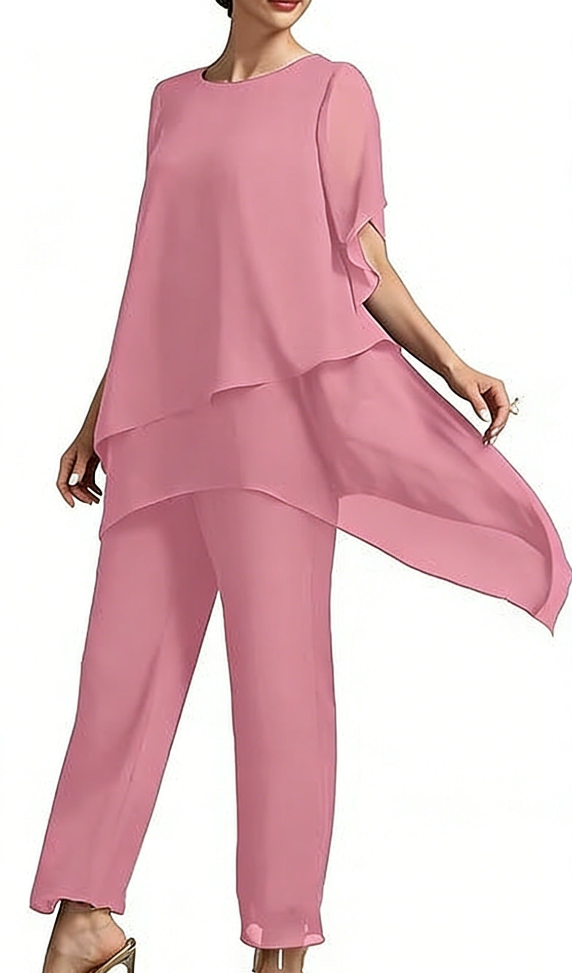 Elegant Chiffon Shirt and Pants Set