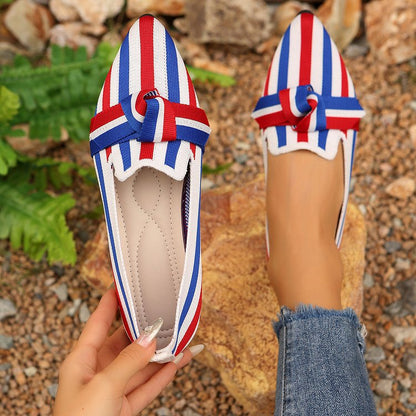 Womens Pointed-Toe Slip-On Flat Shoes Drip Depot