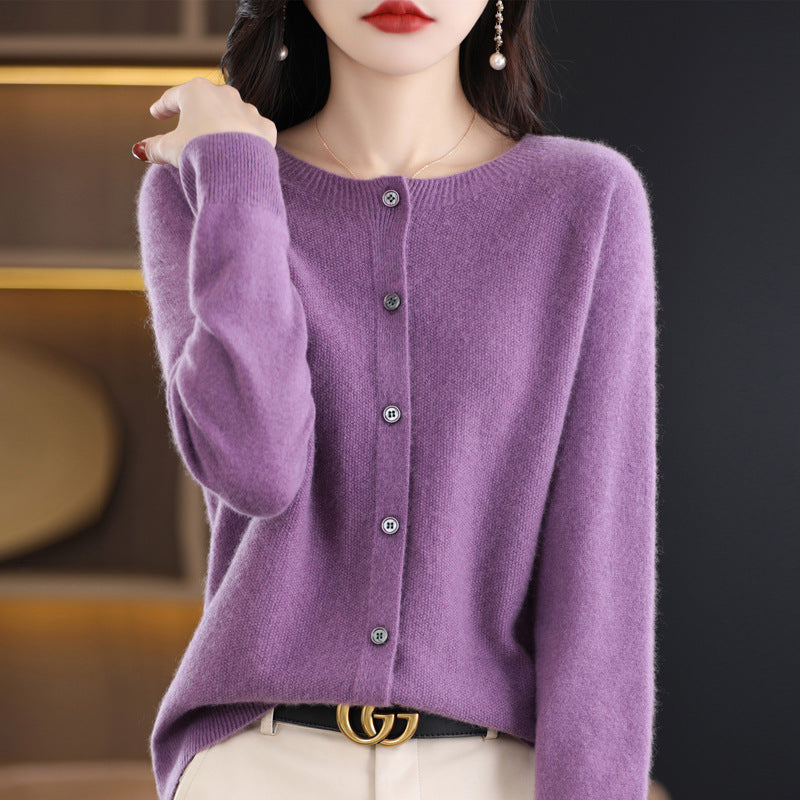 Womens Wool Blend Cardigan Sweater