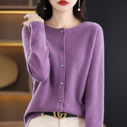 Womens Wool Blend Cardigan Sweater