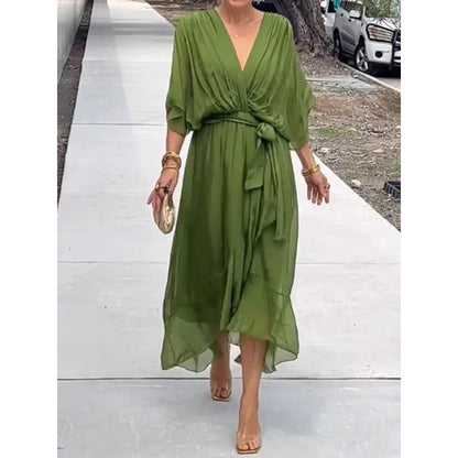 Elegant Bat Sleeve Long Dress Drip Depot