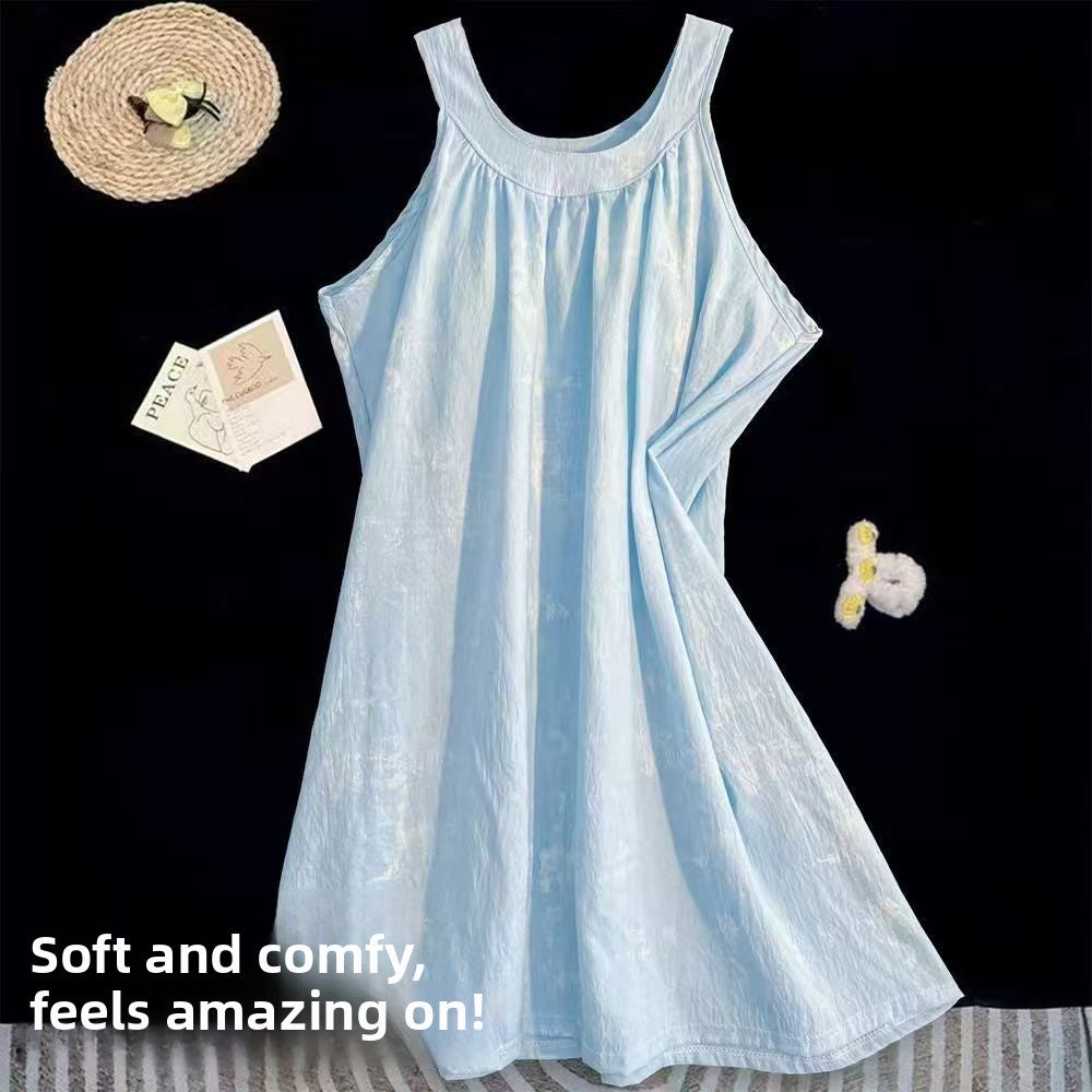 Sling Nightgown  Thin Cute Sweet Pajamas with Chest Pad