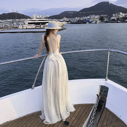 Lace Backless Maxi Dress