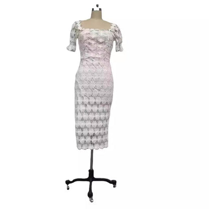 Lace Wrap Midi Dress