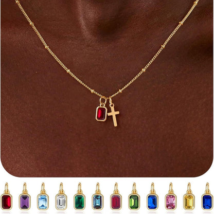 Gold Plated Cross Zircon Necklace