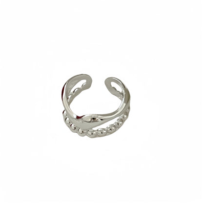 S925 Sterling Silver Double Layer Bead Ring