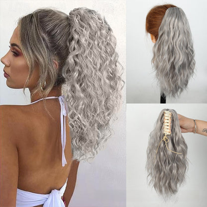 Water Wave Ponytail Hair Extension with Clip Drip Depot