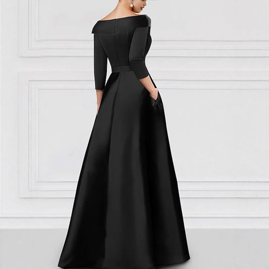 Elegant V-Neck Slit Evening Gown Drip Depot