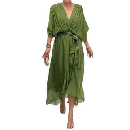 Elegant Bat Sleeve Long Dress Drip Depot