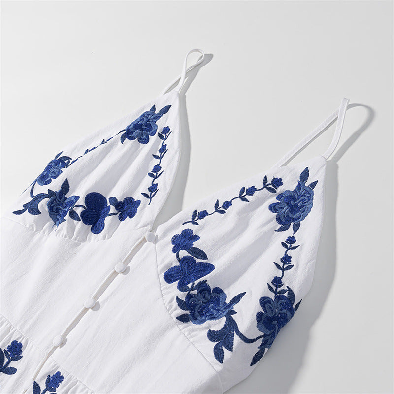 Chinoiserie Embroidered Suspender Dress