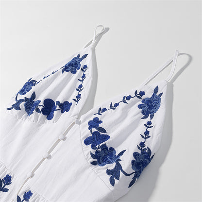 Chinoiserie Embroidered Suspender Dress