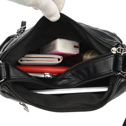 Soft Leather Crossbody Bag with Large Capacity