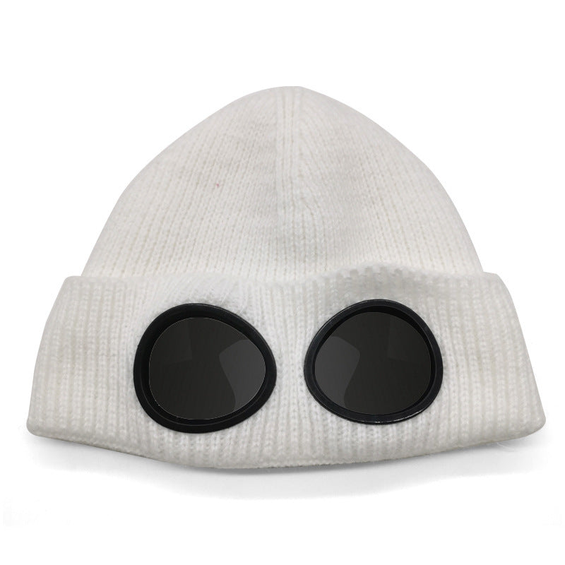 Aviator Goggles Fleece-Lined Knitted Beanie