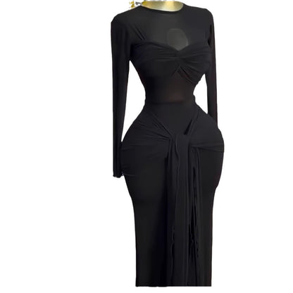 Elegant Long Sleeve Round Neck Bodycon Dress