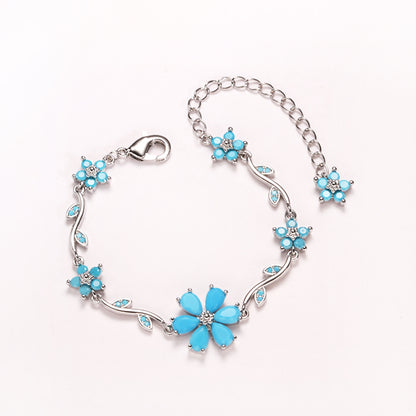 Floral Gold Plated Chain Bracelet