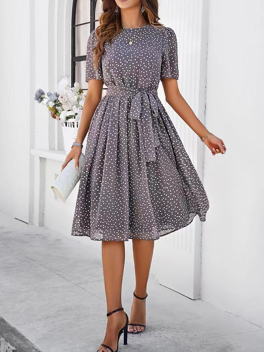 Lace-Up Printed Dress