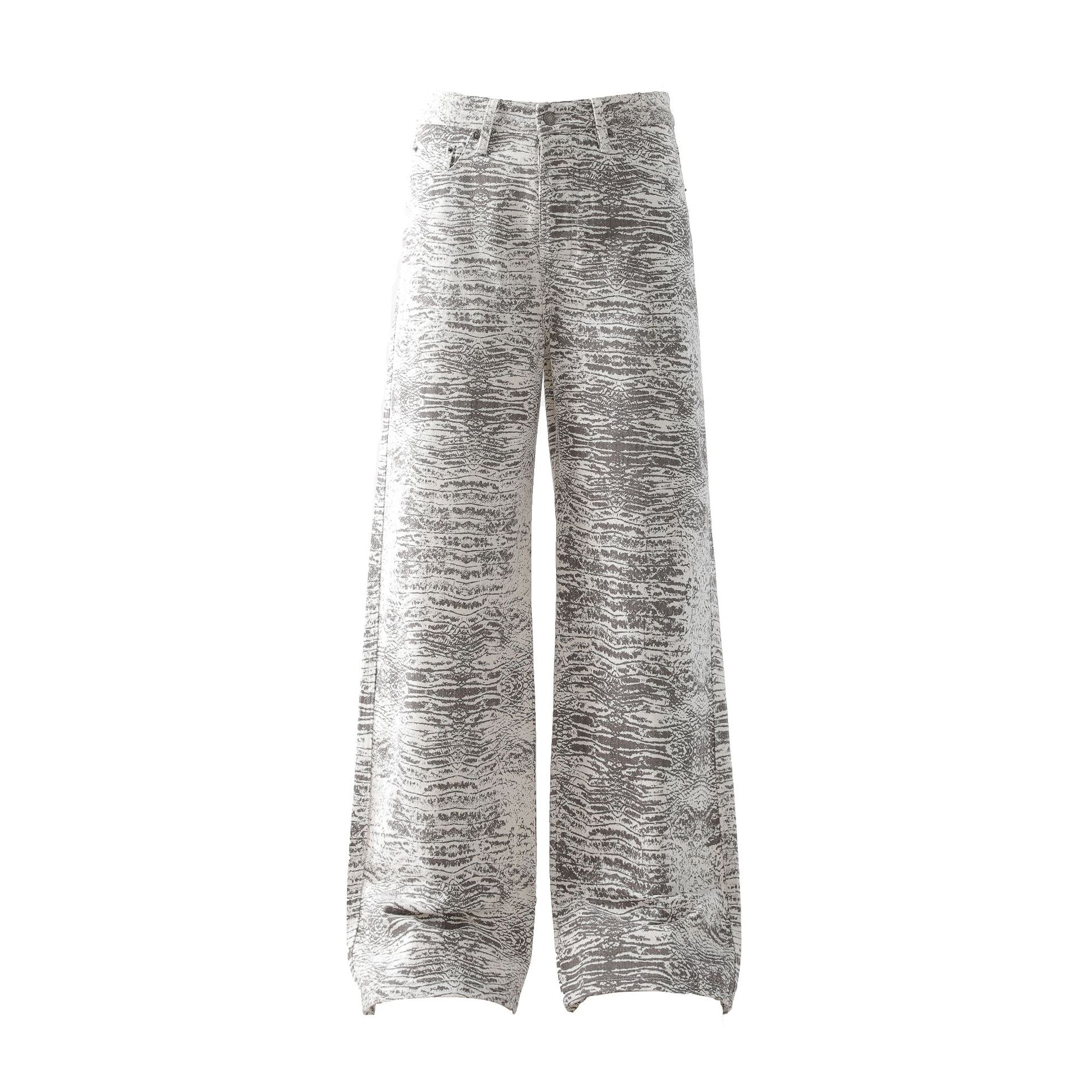 Retro Bootcut Denim Jeans with Snake Pattern Drip Depot