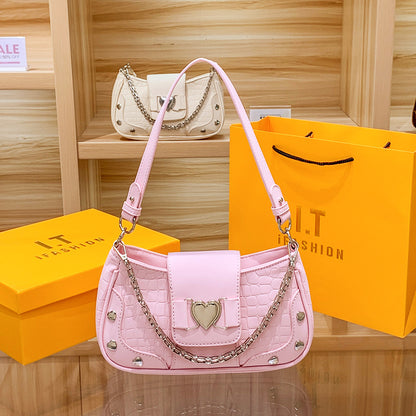 Heart Design Underarm Shoulder Bag