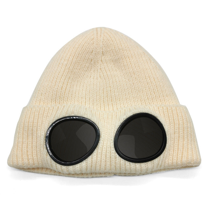 Aviator Goggles Fleece-Lined Knitted Beanie