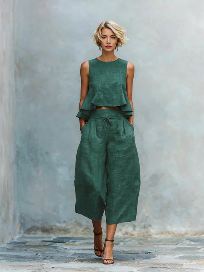 Linen Blend Two-Piece Set