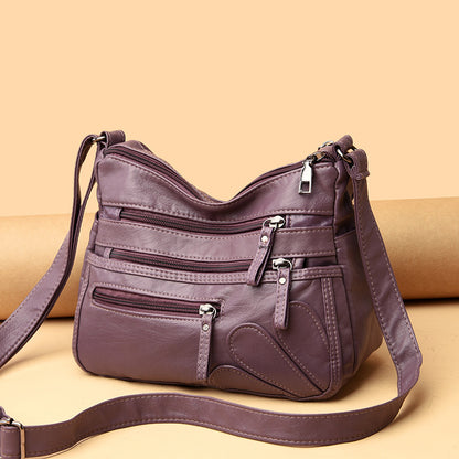 Soft Leather Crossbody Bag with Large Capacity