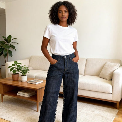 Y2K Dragon Tiger Print Drawstring Denim Pants Drip Depot