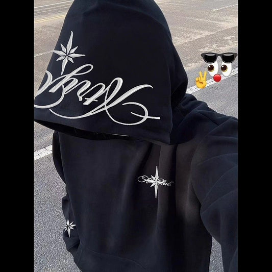 Embroidered Hooded Fleece Sweatshirt