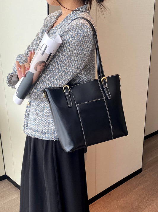 Leather Tote Bag with Adjustable Strap