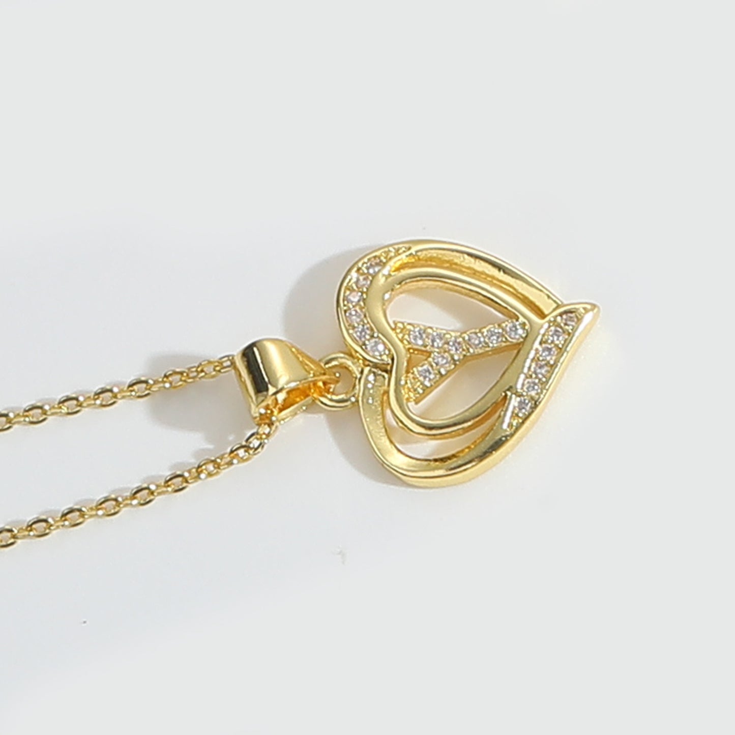 Heart Shape Zircon Letter Necklace