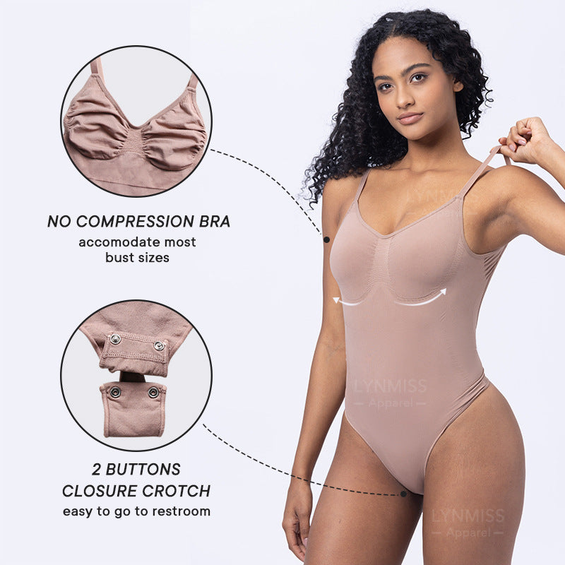 Seamless Wide Strap Slimming Body Shaper Thong Drip Depot