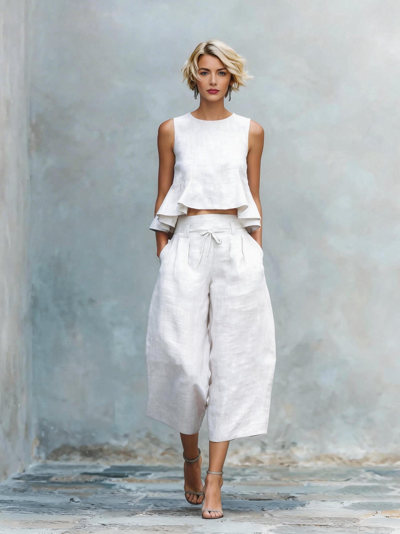 Linen Blend Two-Piece Set