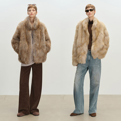 Mid-Length Imitation Fur Coat