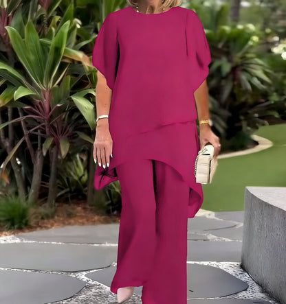Elegant Chiffon Shirt and Pants Set
