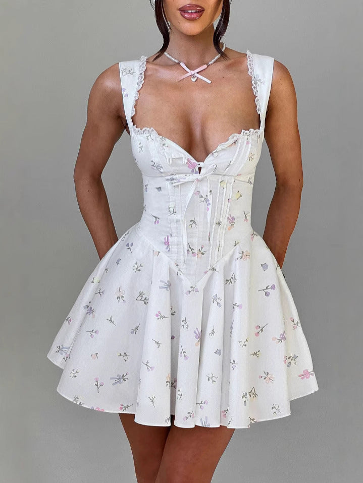 Floral Lace Tube Dress