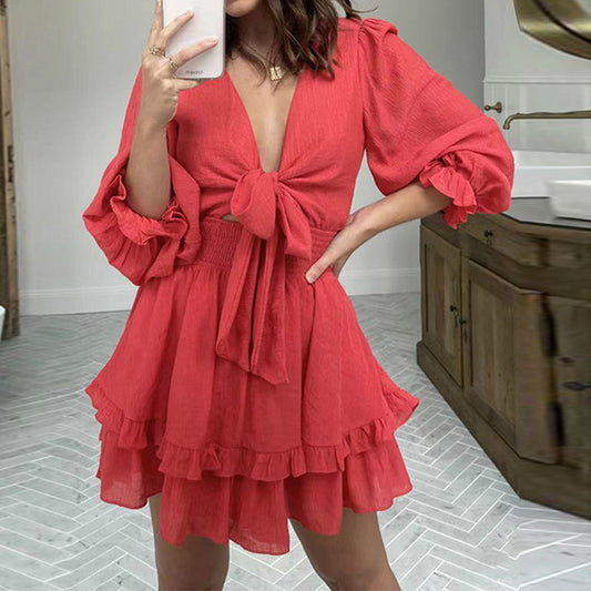 Puff-sleeve dress