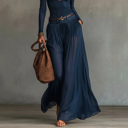 Solid Color Simple One-Shoulder Long-Sleeve Casual Set Long Dress