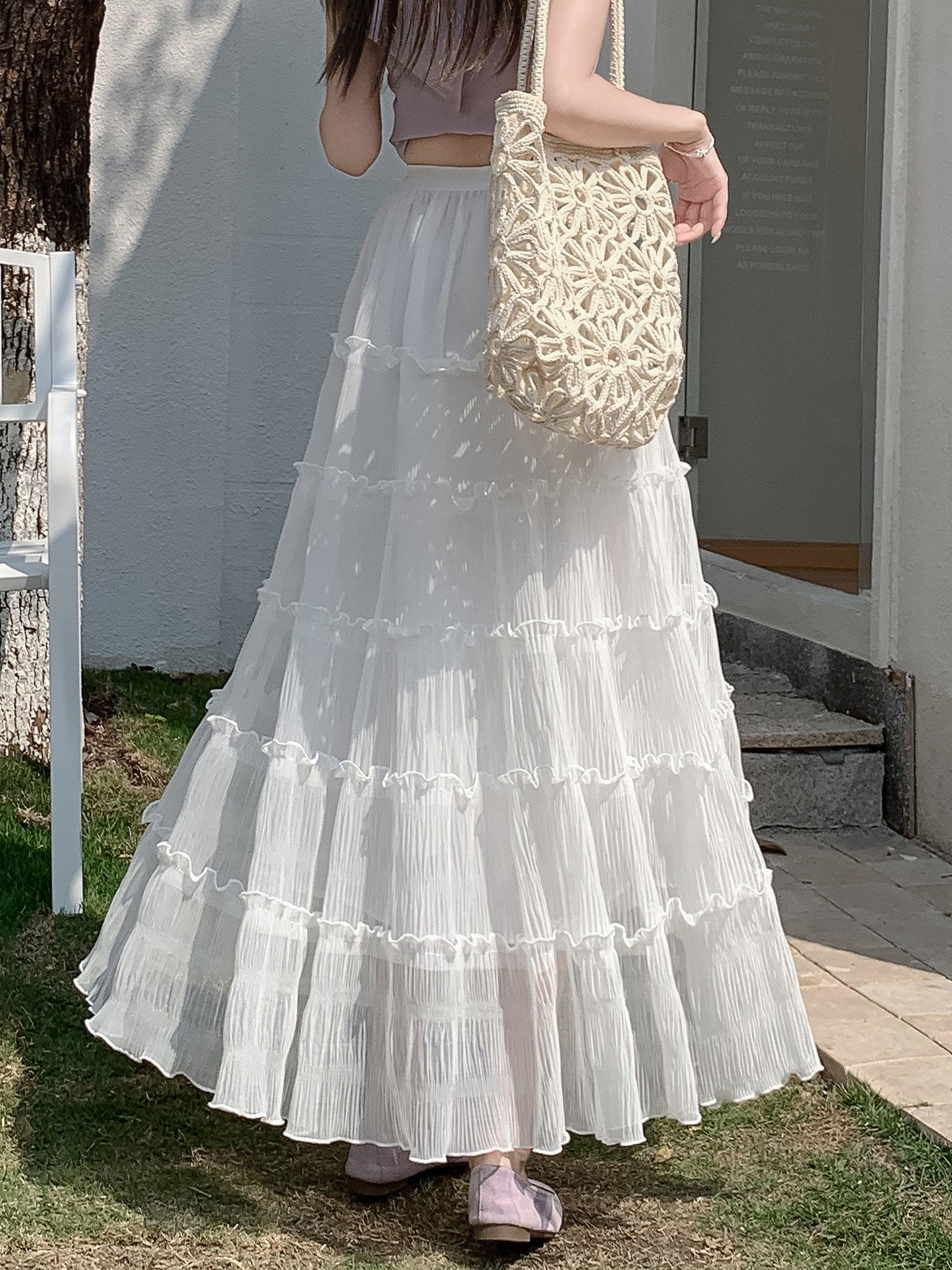 Ruffled Flared Skirt