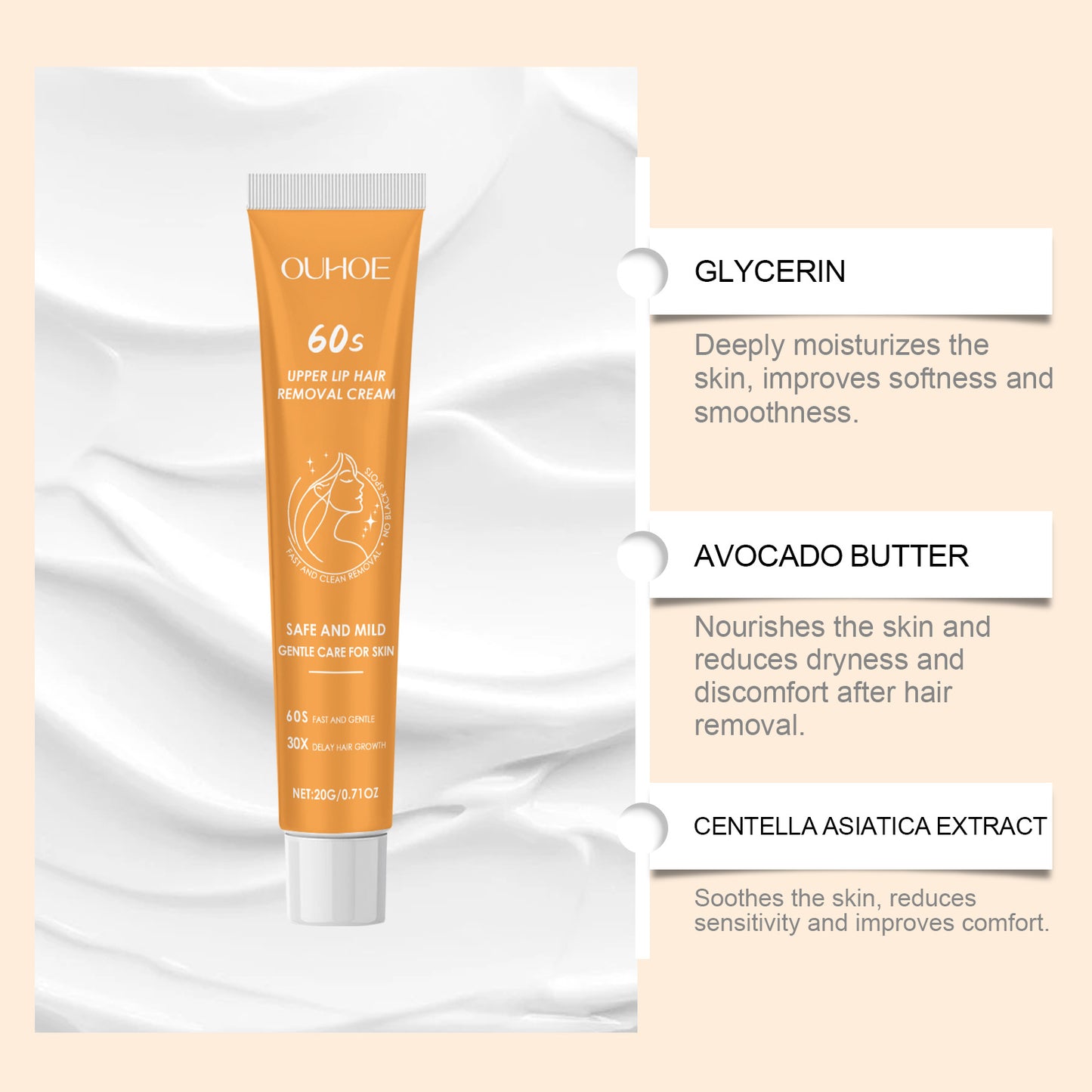 Body and Face Hair Removal Cream