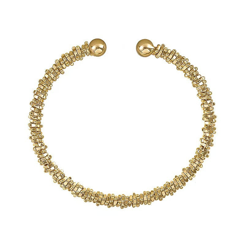 Vintage Double Round Head Open Bracelet Drip Depot