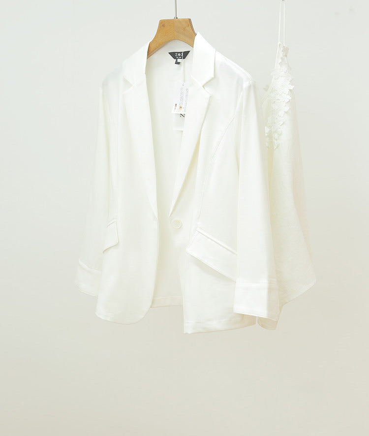 Elegant Linen Blend Blazer for Women