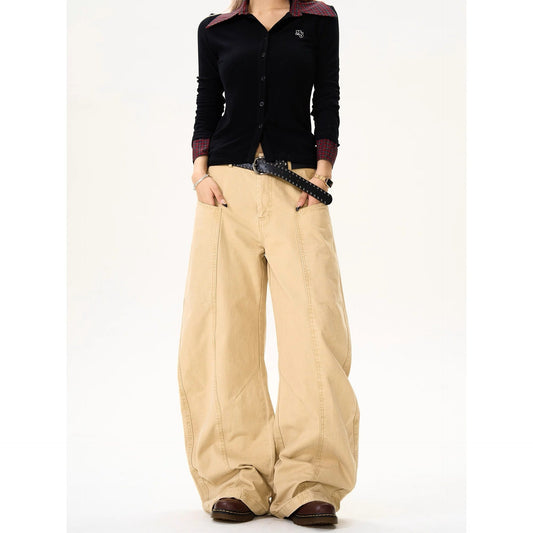 Deconstructed Wide-Leg Cotton Casual Pants Drip Depot