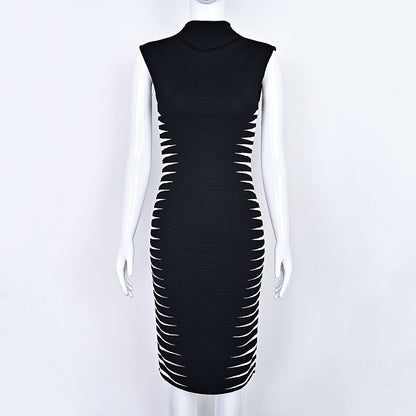 Jacquard Zebra Print Bandage Bodycon Dress