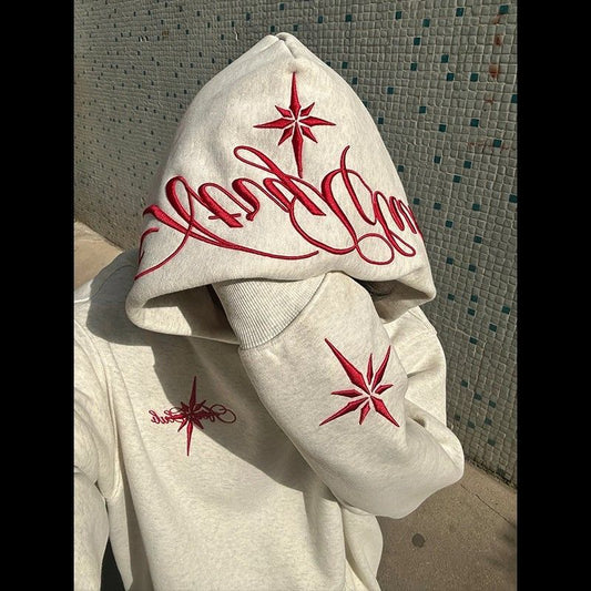 Embroidered Hooded Fleece Sweatshirt