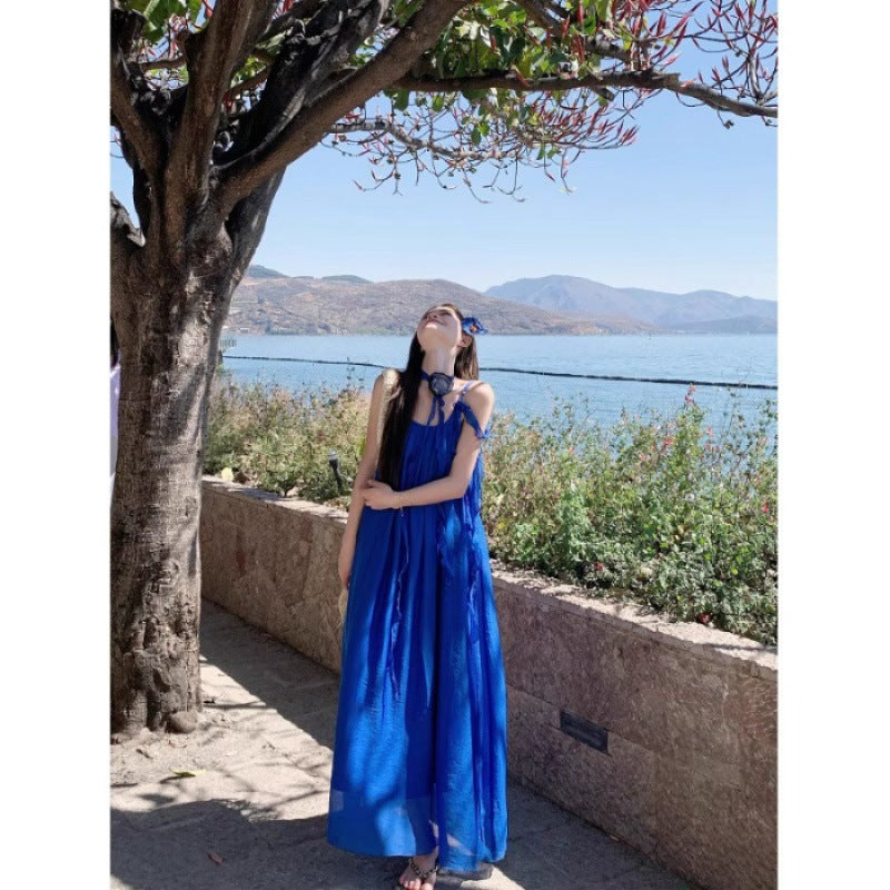 Klein Blue Suspender Dress