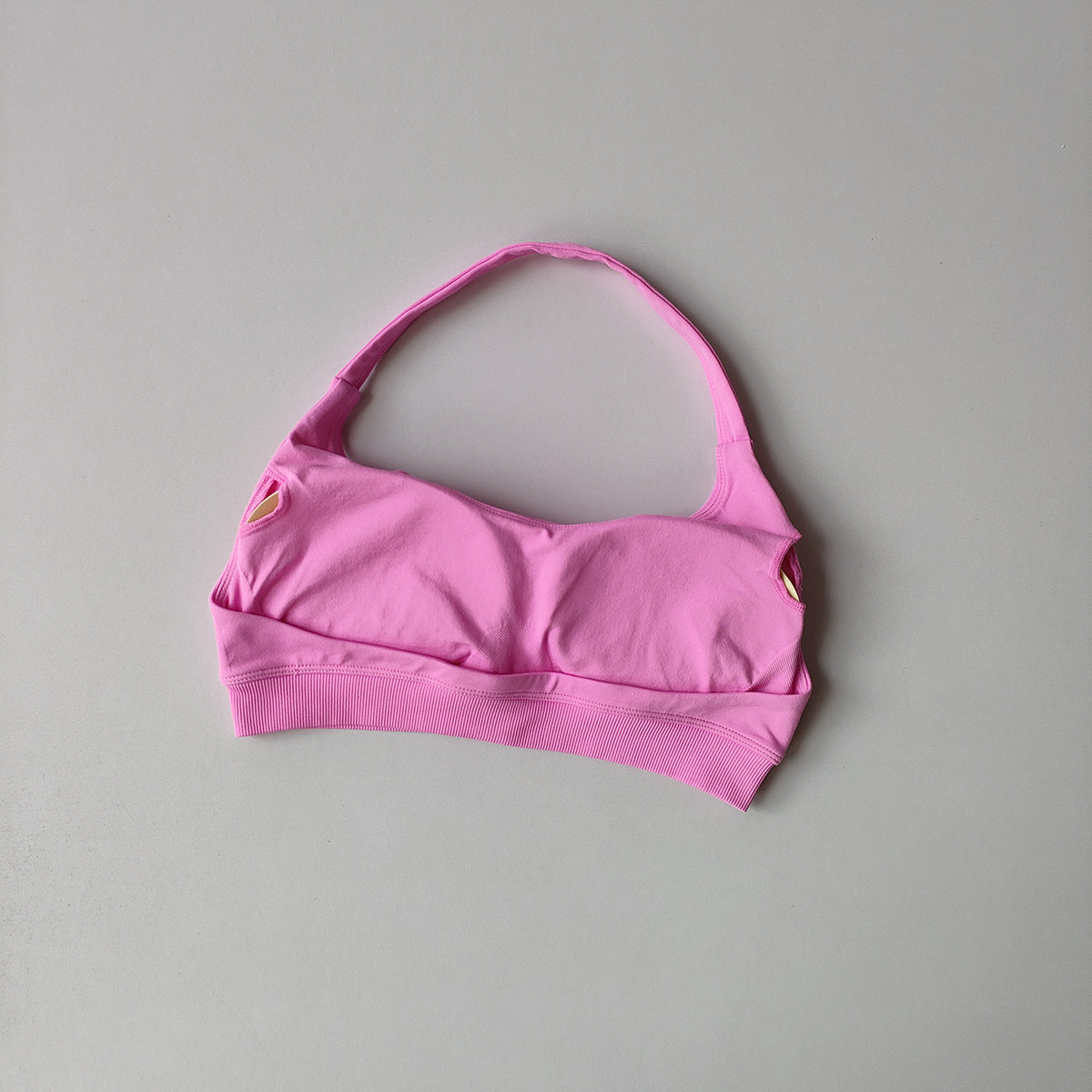 High-Elastic Halter Sports Bra with Removable Pads