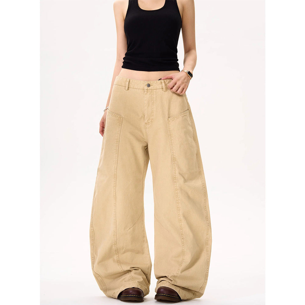 Deconstructed Wide-Leg Cotton Casual Pants Drip Depot