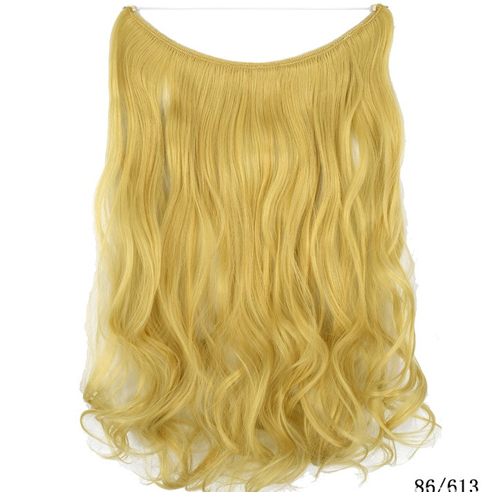 Seamless Fish Line Hair Extension Curly Synthetic Wig