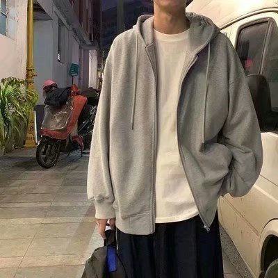 Loose Fit Hooded Zipper Cardigan Drip Depot