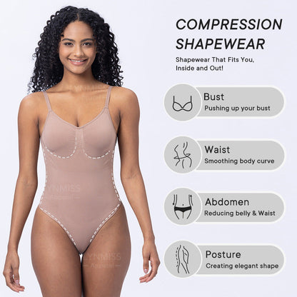 Seamless Wide Strap Slimming Body Shaper Thong Drip Depot