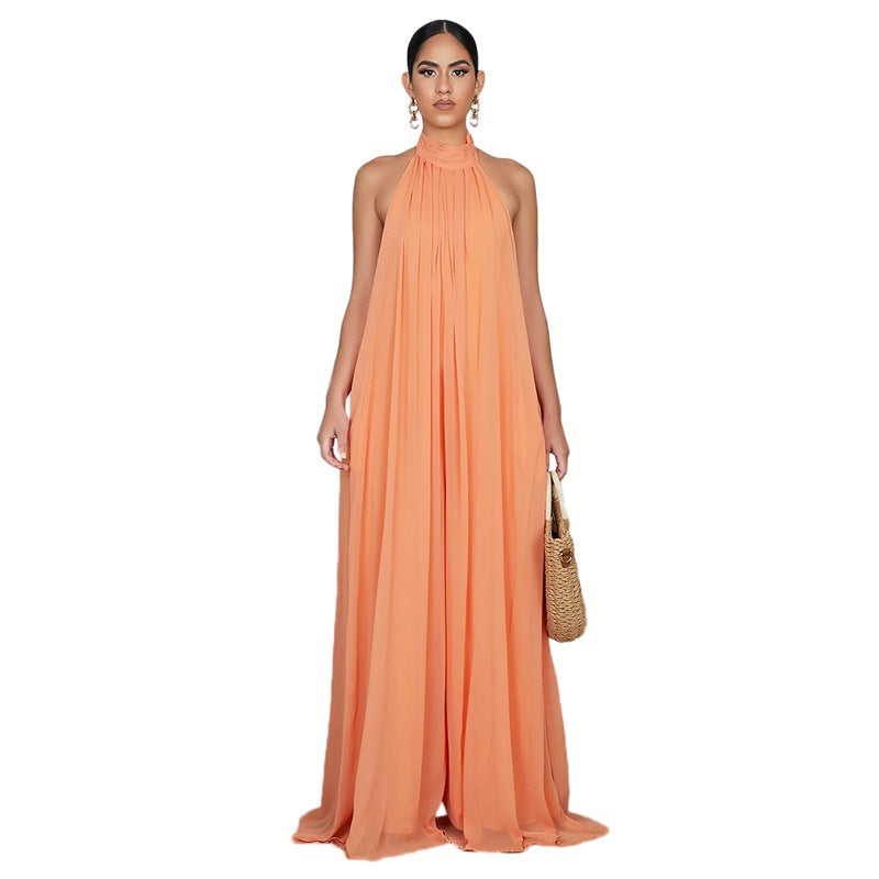 Sleeveless Backless Chiffon Jumpsuit